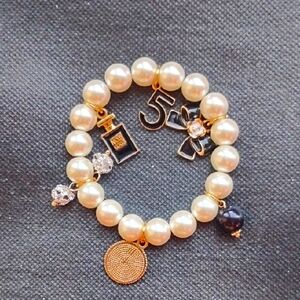 Elegant Pearl Charm Bracelet